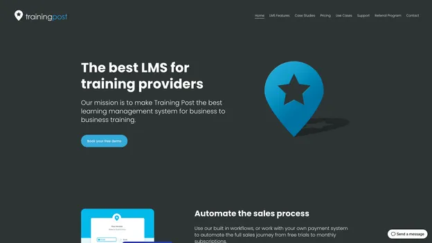 Training Post homepage for Can Studios showing the learning management system hero section.